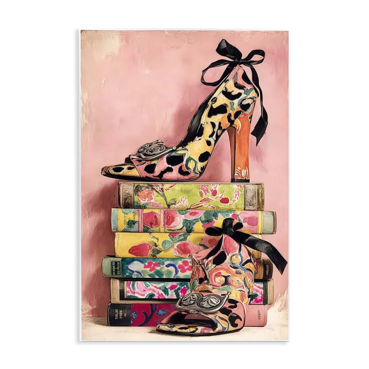 Stupell Industries On My Feet Heels & Books Wall Plaque, design by Annabelle Hall